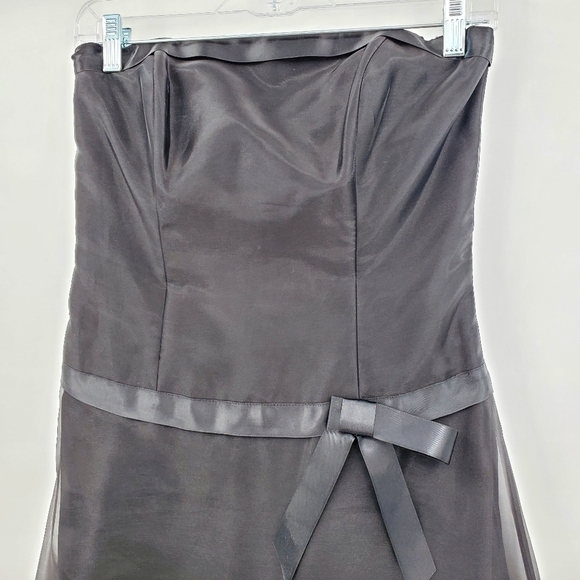 Dessy Collection Black Strapless Dress w/ a Bow - Picture 2 of 8